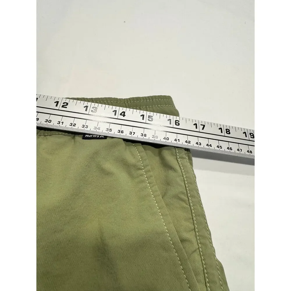 Hurley x Nike Dri-Fit One Only Volley Walkshorts M Khaki Green Drawstring Pocket
